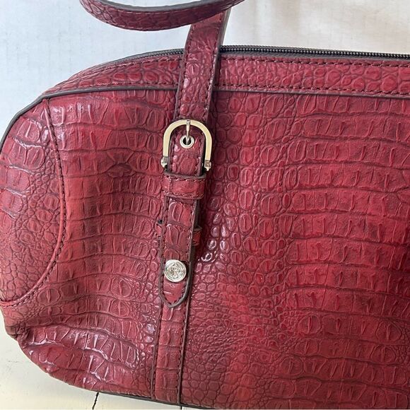 Rellic Croc Purse Burgundy Front and Back Straps With Buckles NWT - Picture 2 of 16